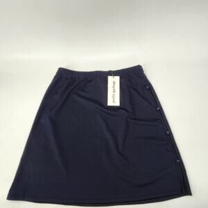 Pretty Garbage Birdcage Stone Harbor Side Button Up Mini Skirt Small Navy Blue